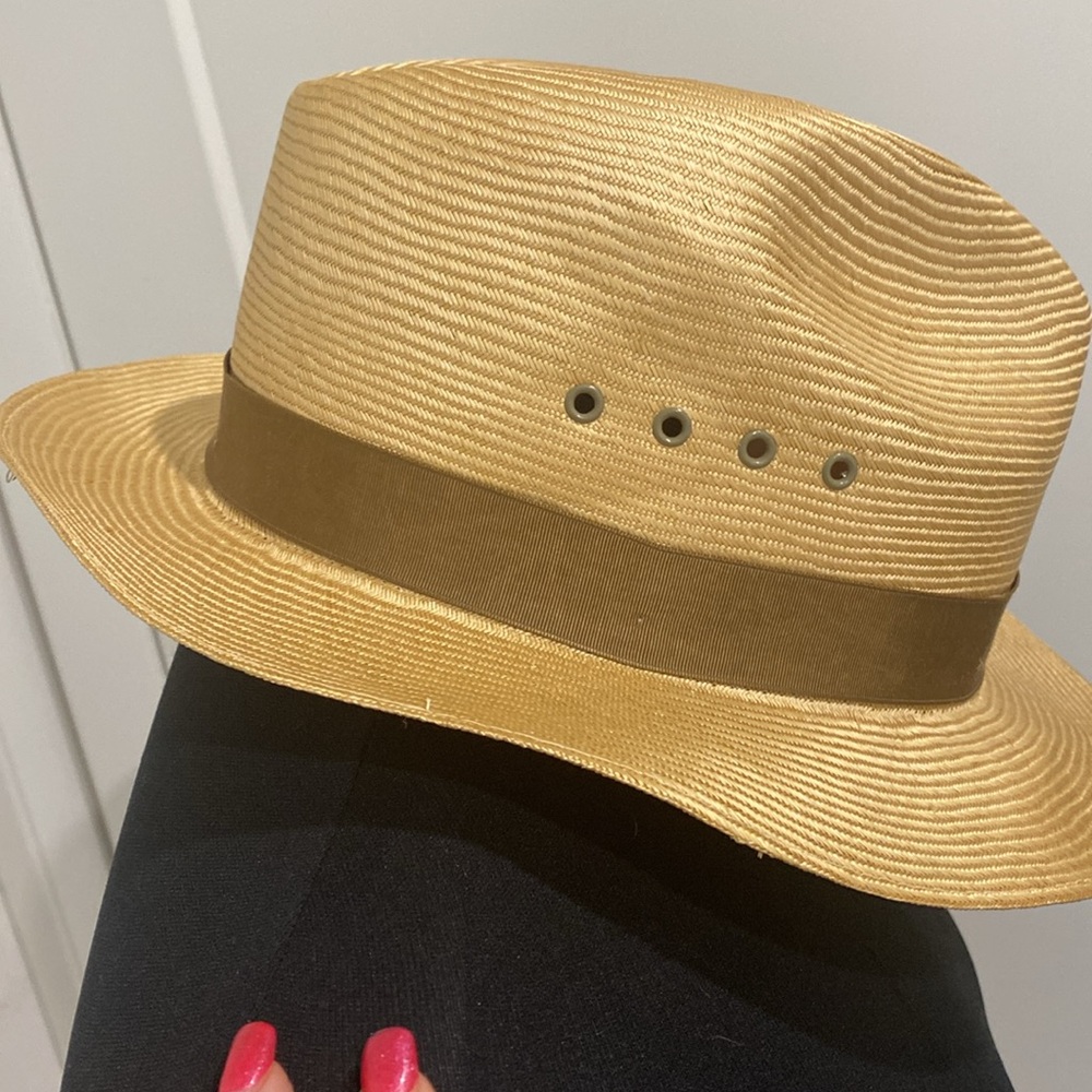 Brooks Brothers Straw Panama Fedora Hat - Picture 5 of 11